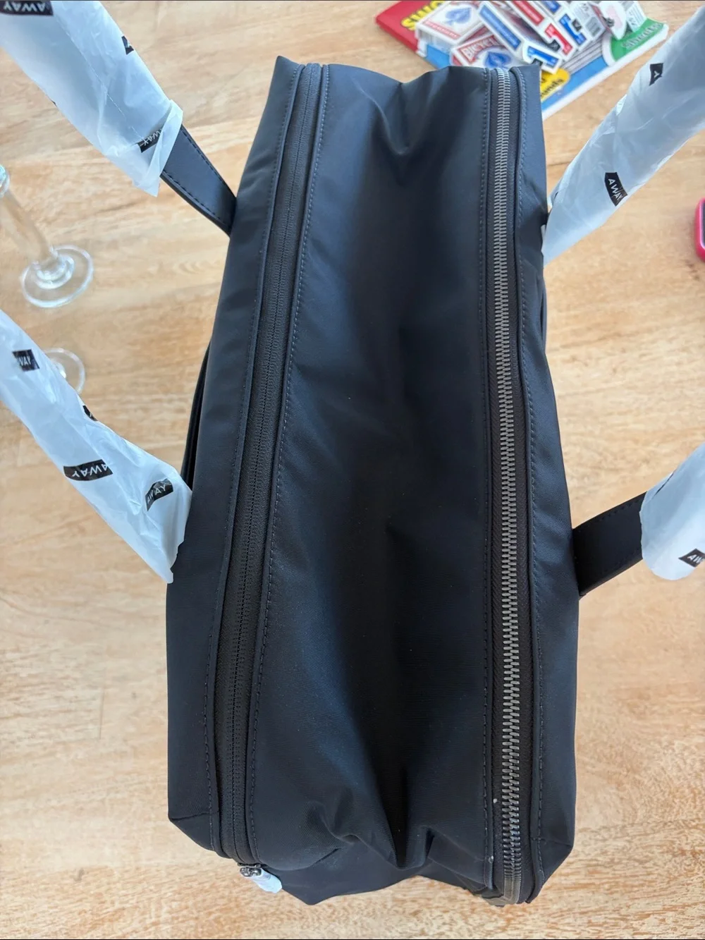 Away Black Nylon Duffel with Top Handles
